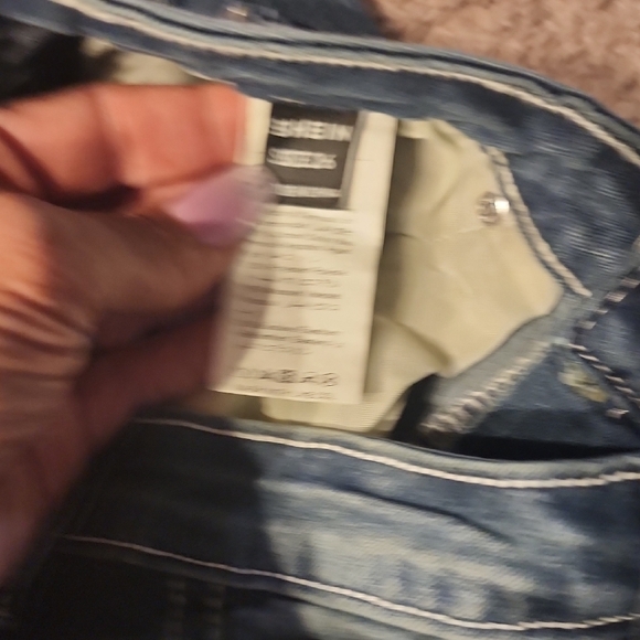 SHEIN Blue Flare Wide Leg Jeans with Distressed Details - Picture 3 of 4